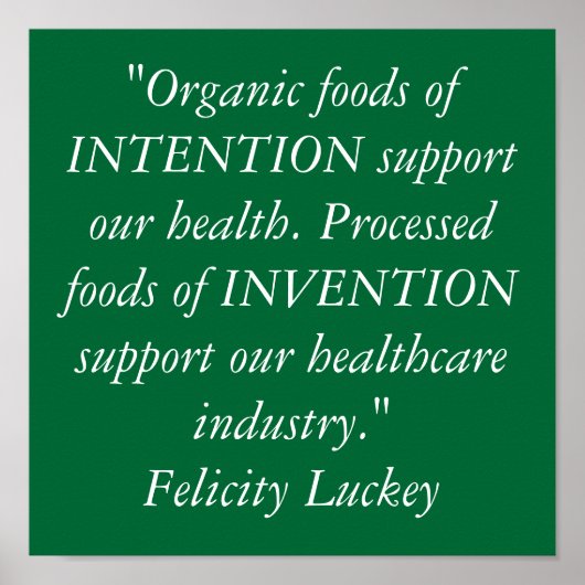 食オーガニック品対加工食品 ポスター (正面)