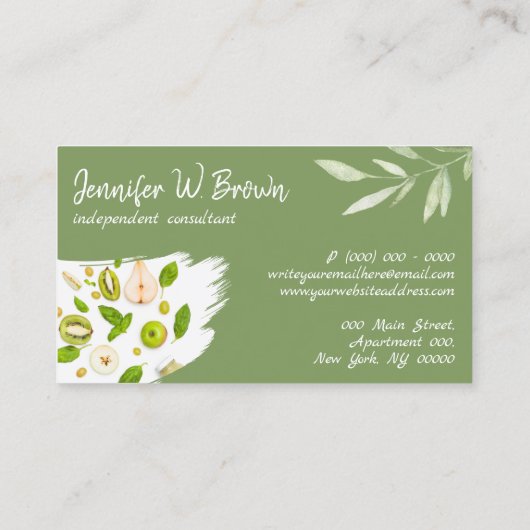 食オーガニック物健康栄養素デトックスビーガンベーカリー 名刺 (裏面)