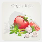 食オーガニック物野菜 スクエアシール (正面)