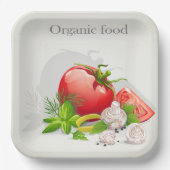 食オーガニック物野菜 ペーパープレート (正面)