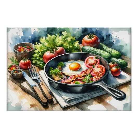 食クール物愛好家の朝食ポスター ポスター (正面)