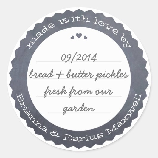 食パーソナライズされた品ギフトラベルサークルチョークボード ラウンドシール (正面)