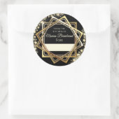 食フェイク品の台所から金ゴールドの星 ラウンドシール (バッグ)