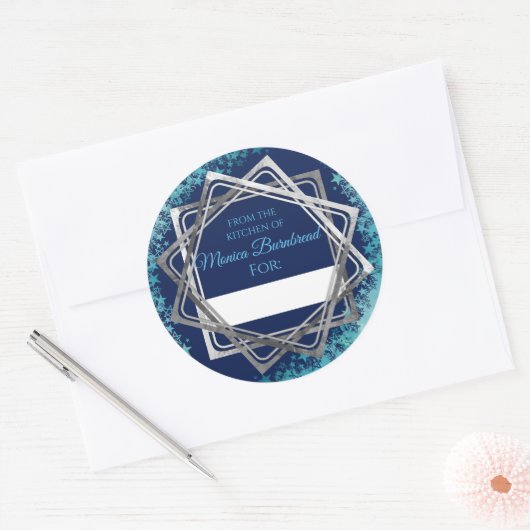 食フェイク品の台所から銀の星 ラウンドシール (封筒)