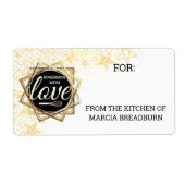 食フェイク品ギフトラベルのキッチンの金ゴールドスター ラベル (正面)