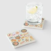 食フランスの品 ストーンコースター (横)