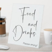 食モダンべ物と飲み物のスクリプト 台座サイン (インサイチュ)