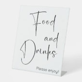 食モダンべ物と飲み物のスクリプト 台座サイン (正面)