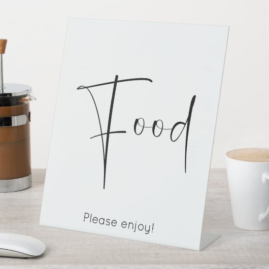 食モダン物の台本 台座サイン (インサイチュ)