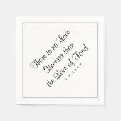 食モダン物愛好家引用文手書きスクリプト スタンダードカクテルナプキン (正面)