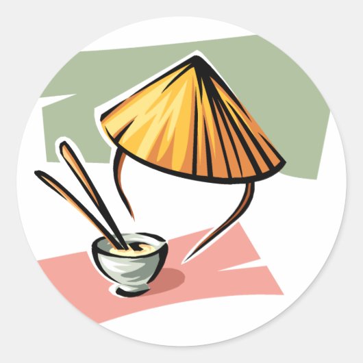 食中国のべ物 ラウンドシール (正面)