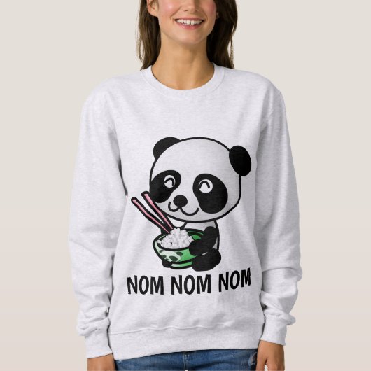 食中国の物好きパンダ熊Tシャツ スウェットシャツ (正面)