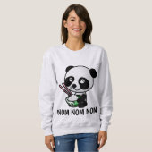 食中国の物好きパンダ熊Tシャツ スウェットシャツ (正面フル)