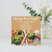 食中国の食ディナーパーティの招待状 招待状 (スタンド正面)