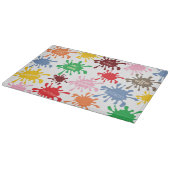 食予測できなカラフル料の染色（ばちゃばちゃ）跳ねる カッティングボード (角)