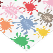 食予測できなカラフル料の染色(ばちゃばちゃ)跳ねる ショートテーブルランナー (コーナー)