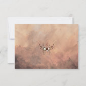 食事が付いている素朴な森林羽そして花の開花 出欠カード (裏面)