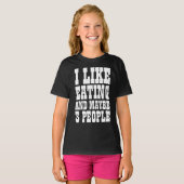 食事が好きかも＋３人Tシャツ Tシャツ (正面フル)