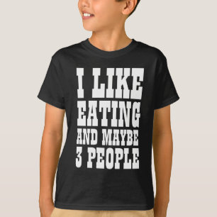 食事が好きかも 3人Tシャツ Tシャツ
