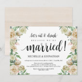 食事と飲み会の挙式後パーティー招待状 招待状 (正面/裏面)