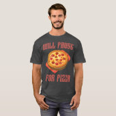 食事のために一時停止するゲーミング少年 Tシャツ (正面フル)