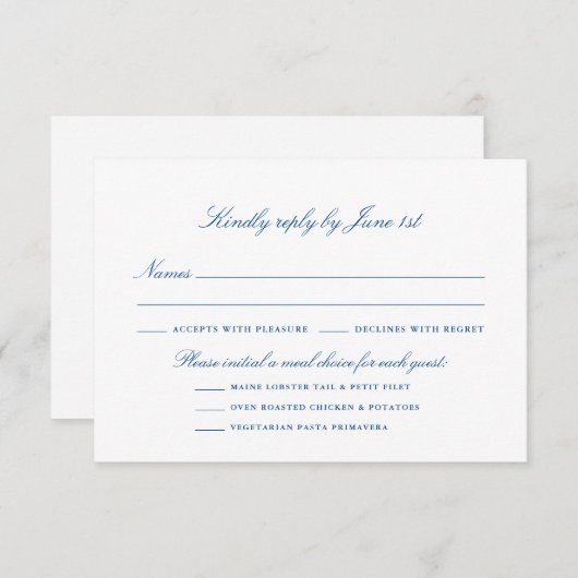 食事のオエレガントプションSpruceポイントコレクション 出欠カード (正面/裏面)