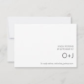 食事のシンプル選択を伴うニュートラルRSVPカード 招待状 (裏面)