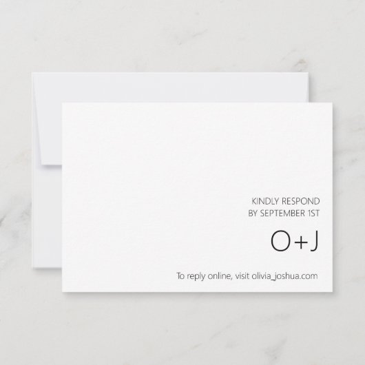 食事のシンプル選択を伴うニュートラルRSVPカード 招待状 (裏面)