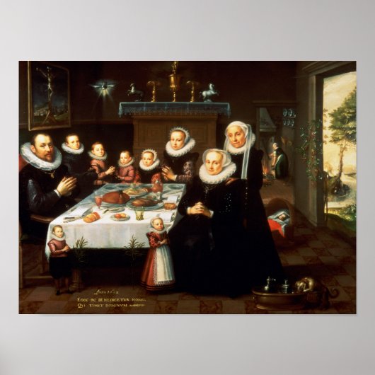 食事の前にことわざの恵みをポートレート ポスター (正面)