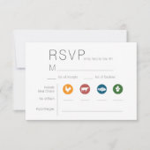 食事の図解入りの、写真付きの選択RSVPカード 出欠カード (正面)