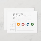 食事の図解入りの、写真付きの選択RSVPカード 出欠カード (正面/裏面)