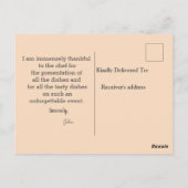 食事の感謝 ポストカード (裏面)