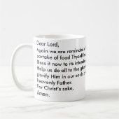 食事の時間祈りの言葉のコーヒーカップのマグ コーヒーマグカップ (左)