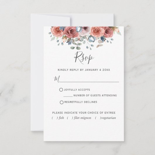 食事の有無に関わらず至福のフローラRSVP 出欠カード (正面)