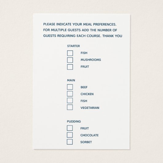 食事の結婚選択グレーブルーアート小さなカード (裏面)