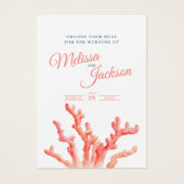 食事の結婚選択コーラルブルーの小さなカード (正面)