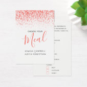 食事の結婚選択サンゴの水の色の返信カード (デスク)