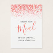 食事の結婚選択サンゴの水の色の返信カード (正面)