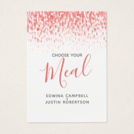 食事の結婚選択サンゴの水の色の返信カード