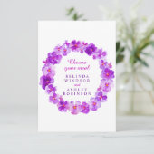 食事の結婚選択パープルパンジーフローラ エンクロージャーカード (スタンド正面)