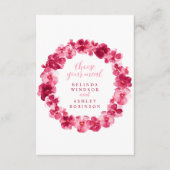 食事の結婚選択ピンクのパンジーフローラ エンクロージャーカード (正面)