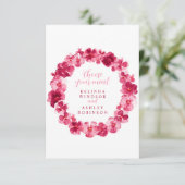 食事の結婚選択ピンクのパンジーフローラ エンクロージャーカード (スタンド正面)