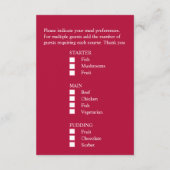 食事の結婚選択ピンクのパンジーフローラ エンクロージャーカード (裏面)