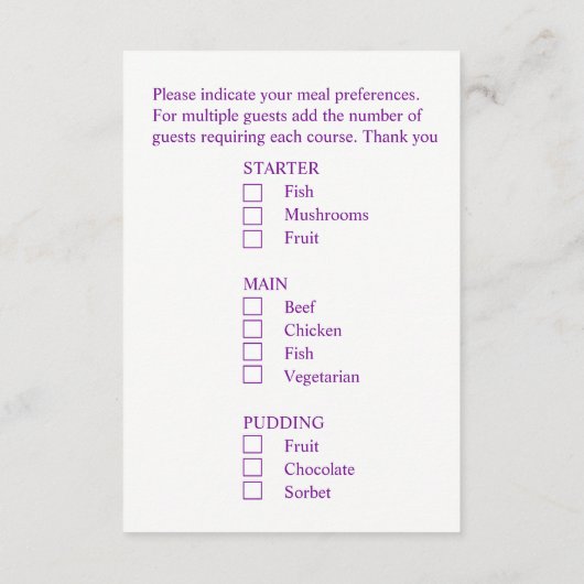 食事の結婚選択ピンクのパンジーフローラ エンクロージャーカード (裏面)