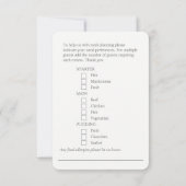 食事の結婚選択ピンクのフローラ返信カード 出欠カード (裏面)