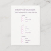 食事の結婚選択ピンクの水の色dab応答 エンクロージャーカード (裏面)