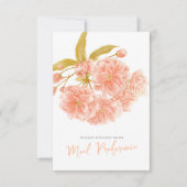 食事の結婚選択ピーチフローラ返信カード 出欠カード (正面)