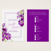 食事の結婚選択ホアリー紫色のカード (正面&裏面)