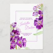 食事の結婚選択ホアリー紫色の花 エンクロージャーカード (正面)