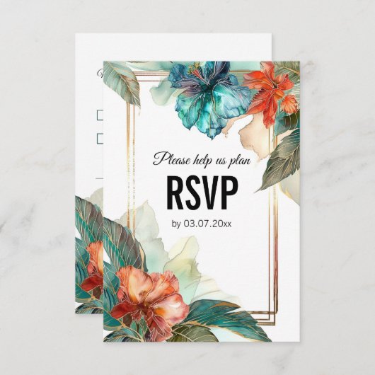 食事の選択でハイビスカスセレナーデパラダイス 出欠カード (正面/裏面)